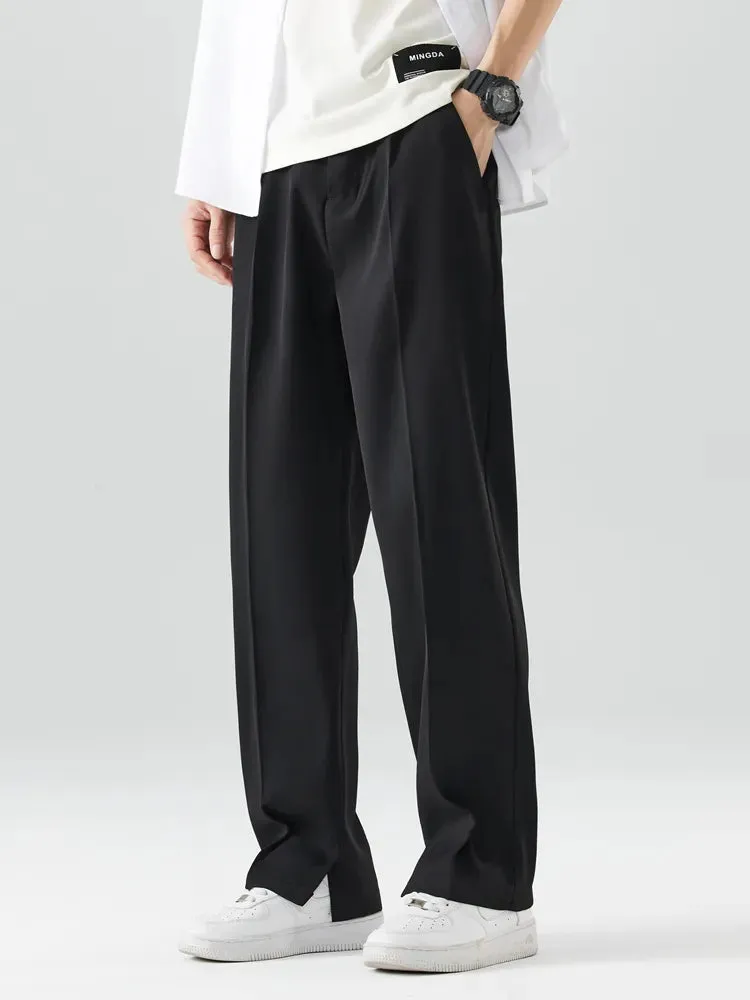 Mens Trousers  Straight Leg  Relaxed Fit  Lightweight Soft Fabric  Smart Casual