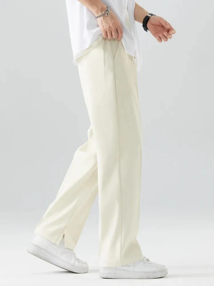 Mens Trousers  Straight Leg  Relaxed Fit  Lightweight Soft Fabric  Smart Casual