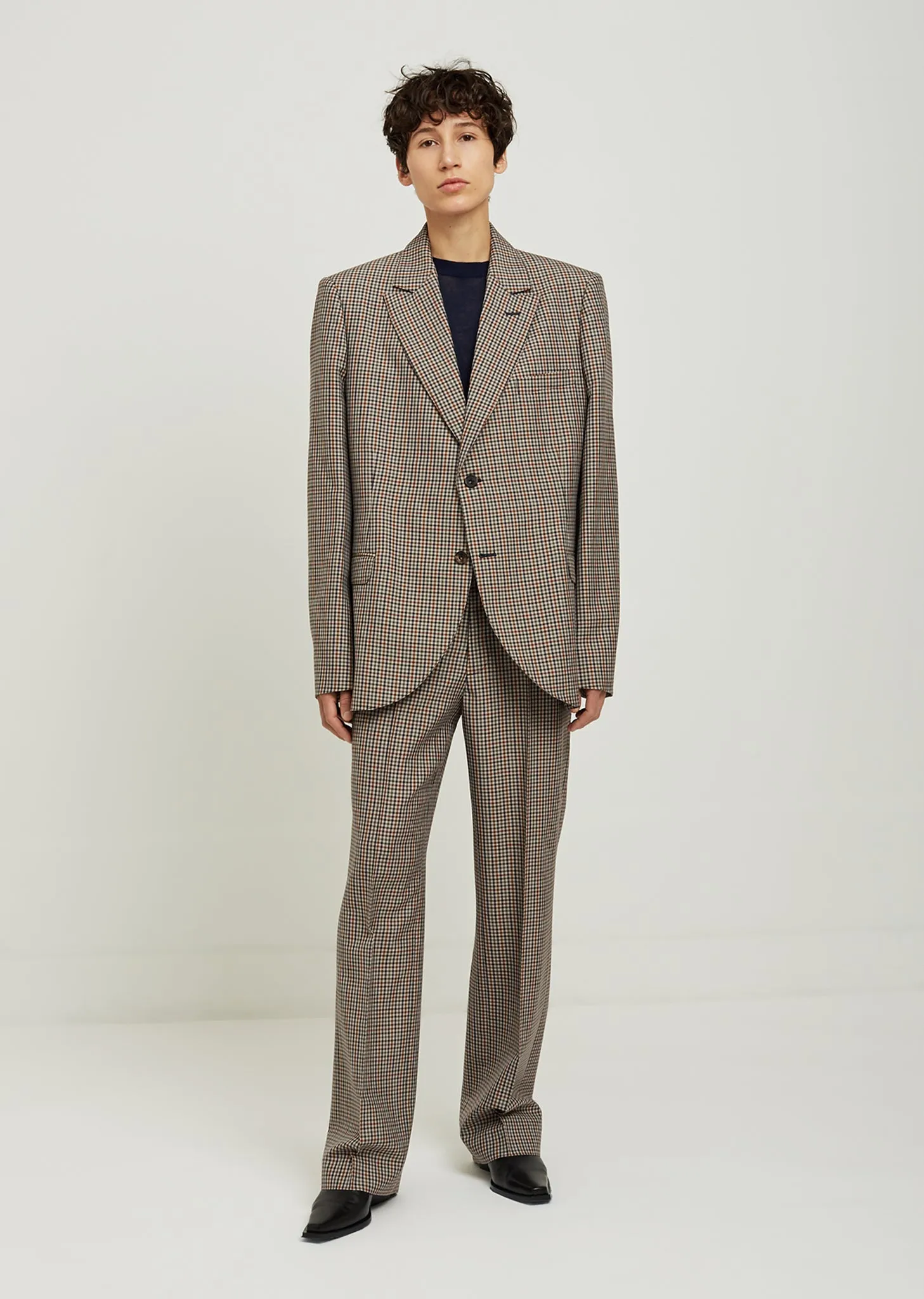 Micro Check Wool Blazer