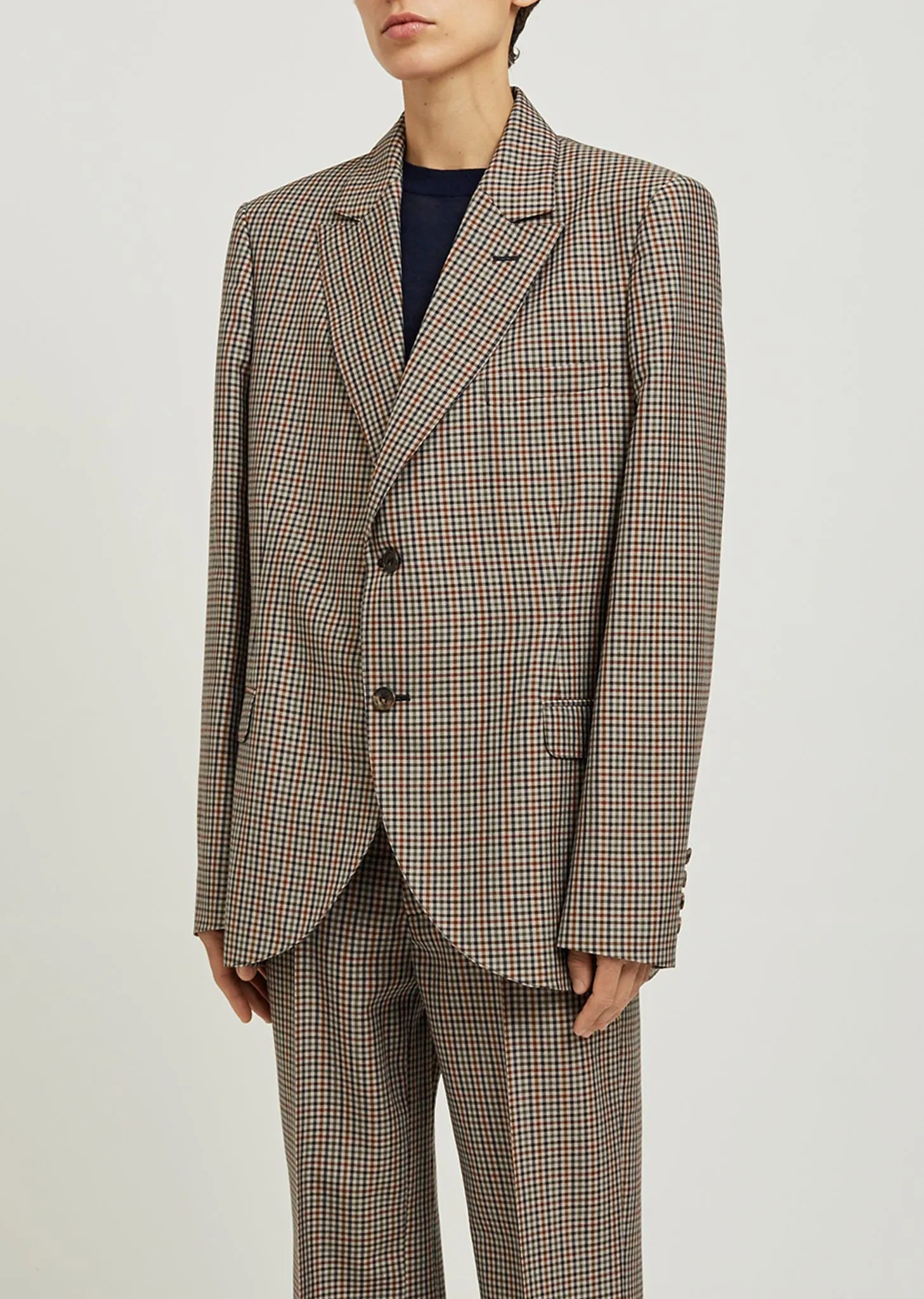 Micro Check Wool Blazer
