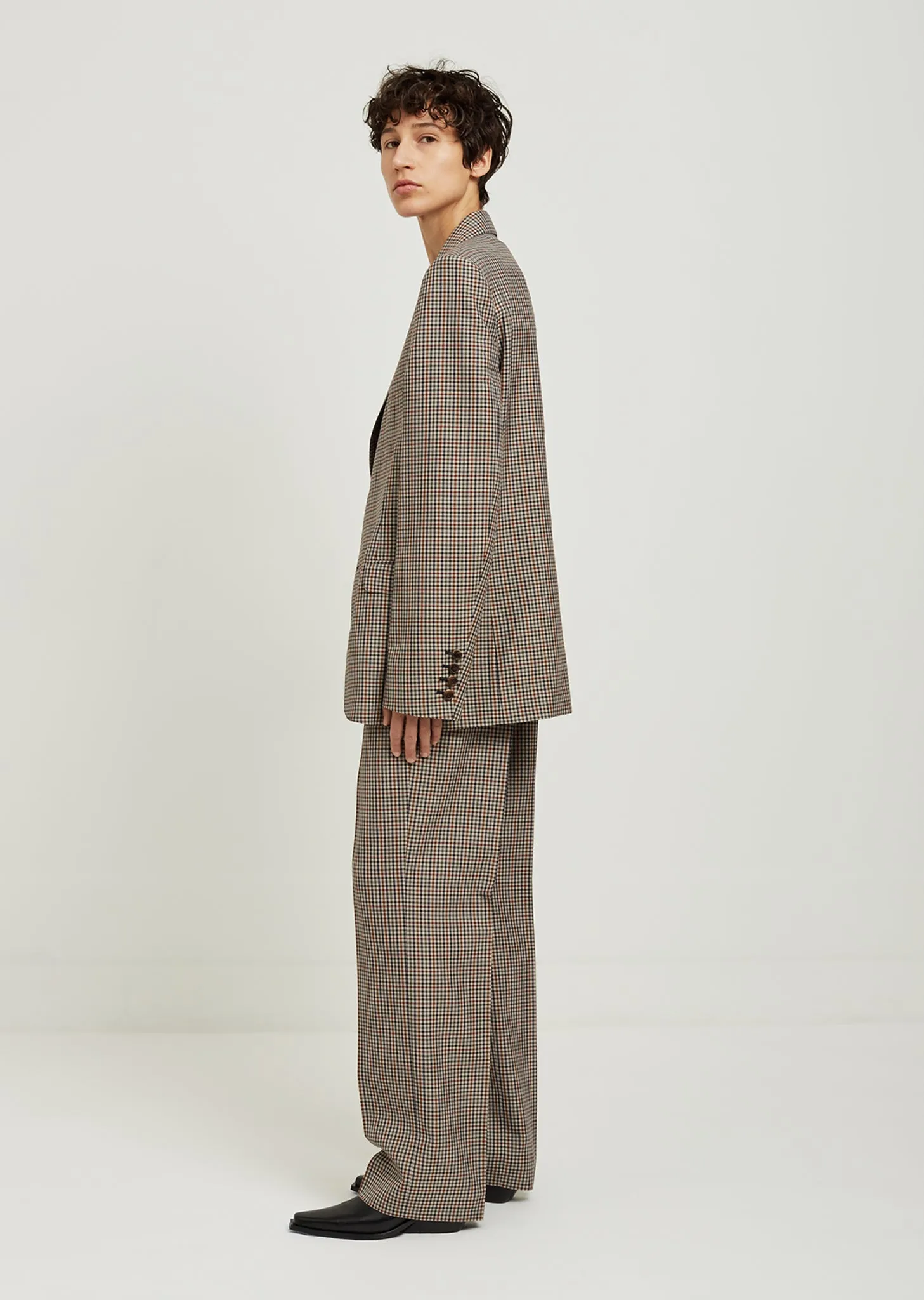 Micro Check Wool Blazer