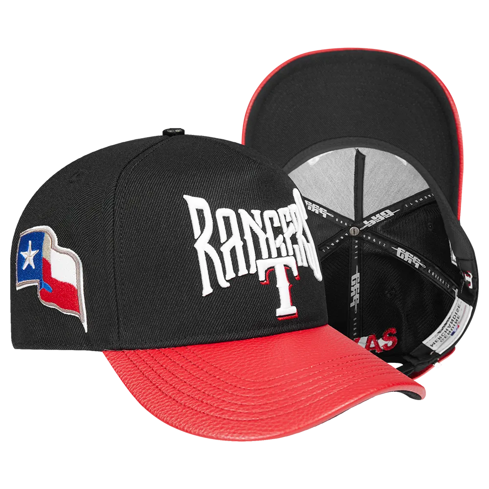 MLB TEXAS RANGERS CITY TOUR 2.0 WOOL BLEND PRO PINCH STRAPBACK (BLACK)