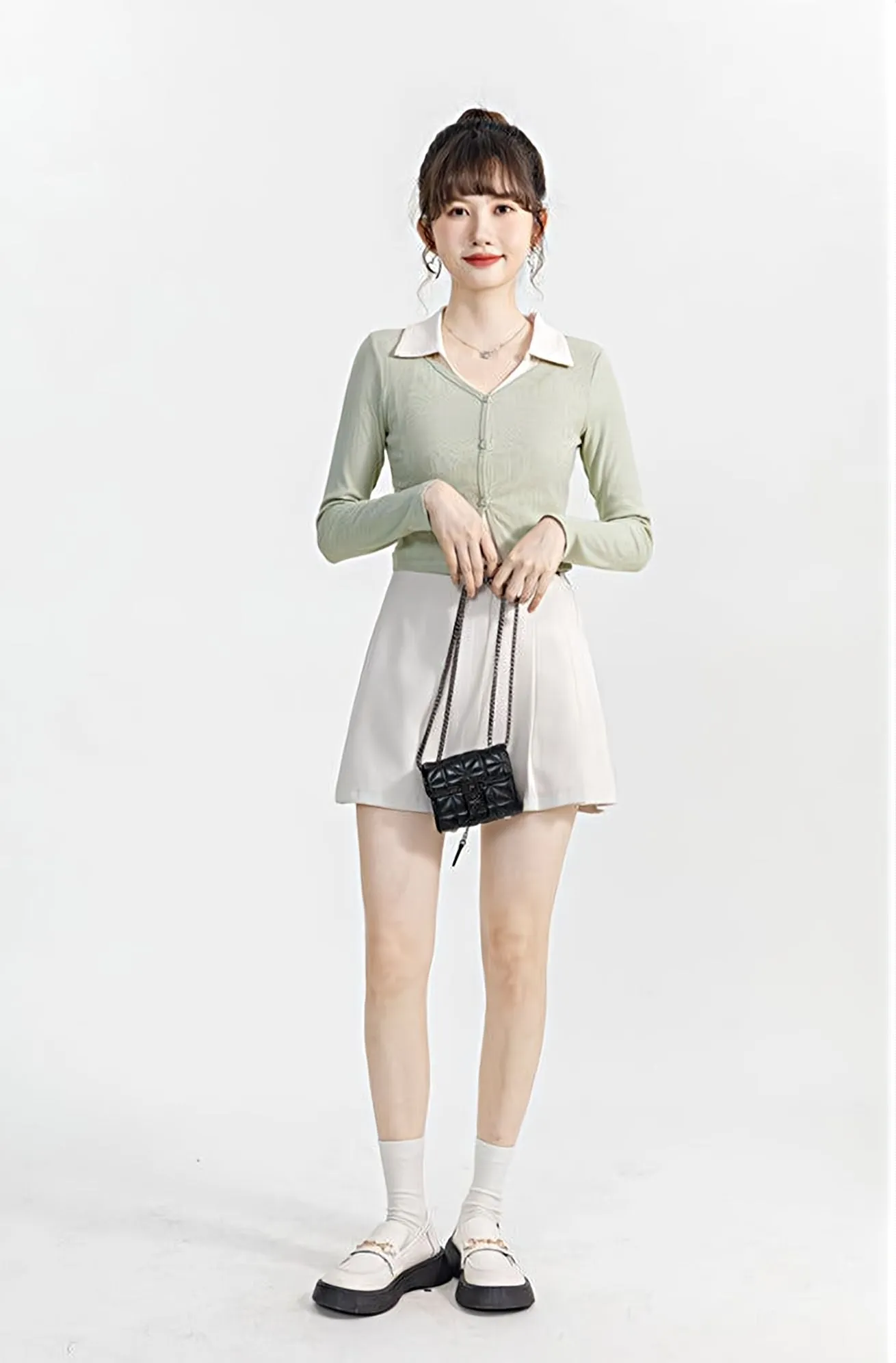 Mock Two-Piece Cropped Cardigan