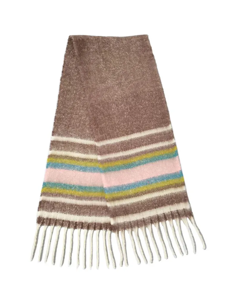 Multi Stripe Cozy Scarf with Fringe (Final Sale)
