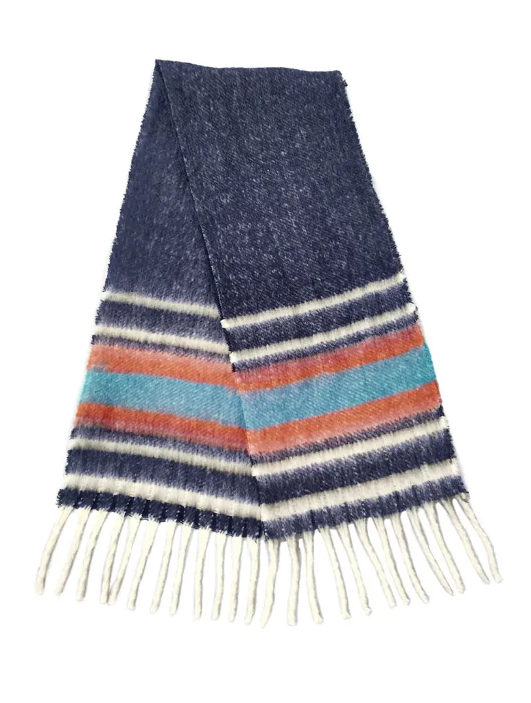 Multi Stripe Cozy Scarf with Fringe (Final Sale)