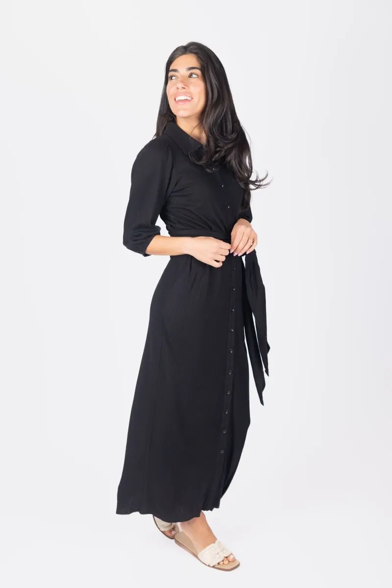 NAOMI DRESS 3/4 SLEEVES (BLACK)