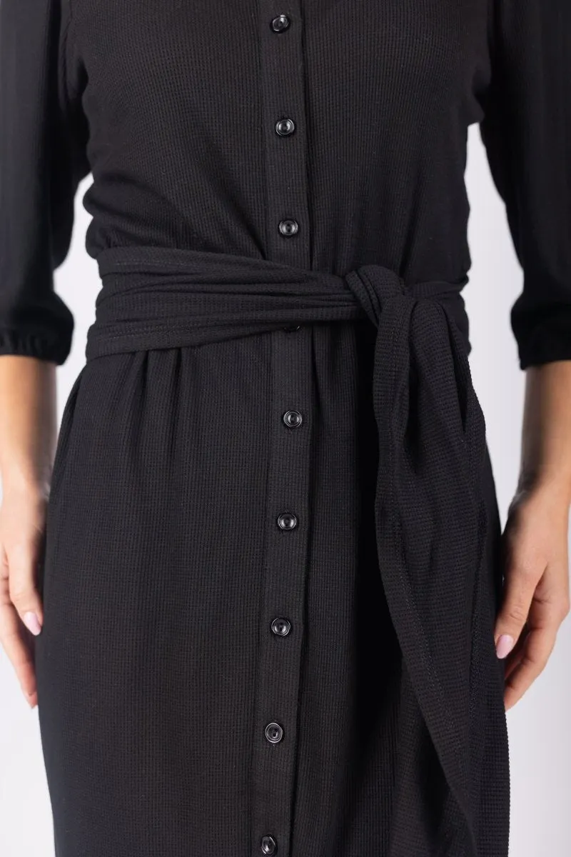NAOMI DRESS 3/4 SLEEVES (BLACK)