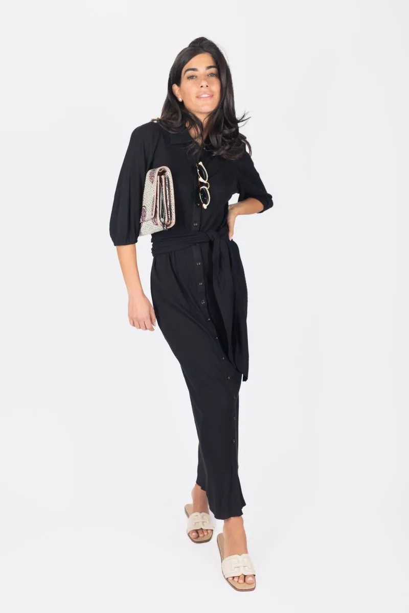 NAOMI DRESS 3/4 SLEEVES (BLACK)
