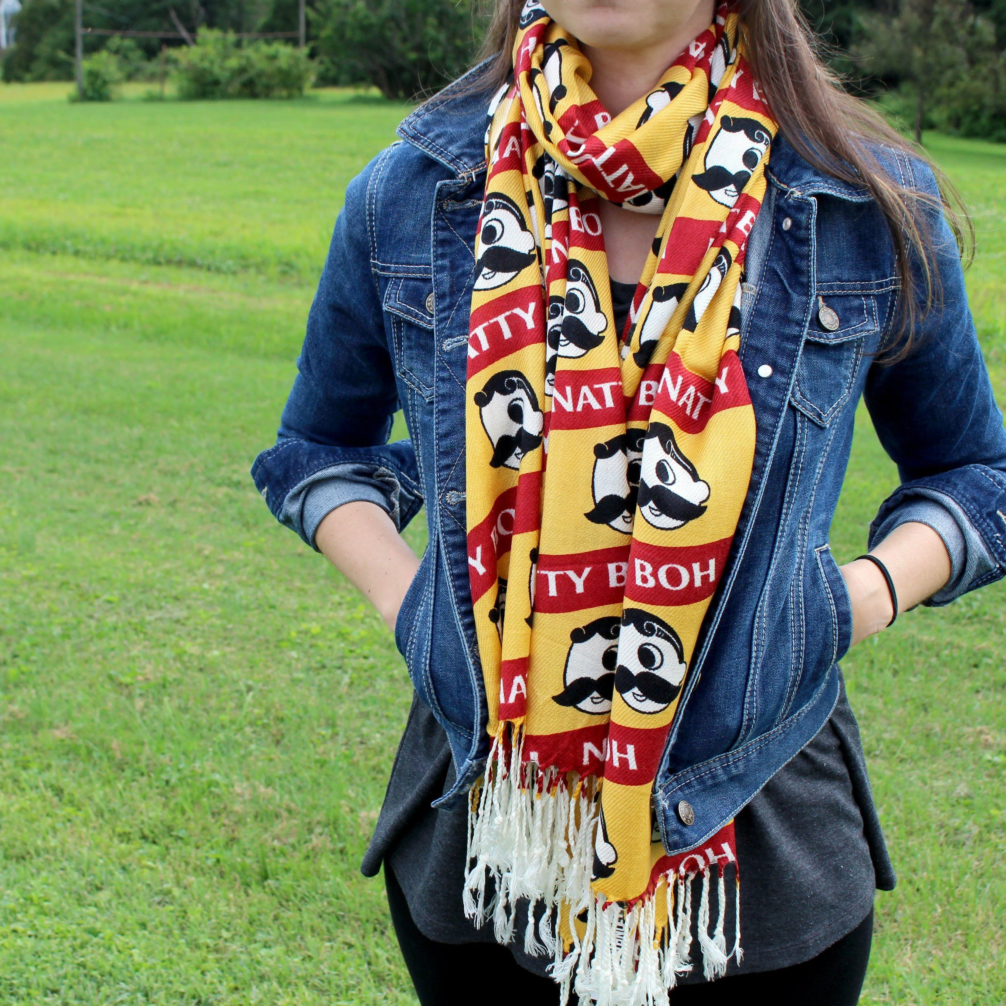Natty Boh Logo Red & Gold Stripe / Scarf