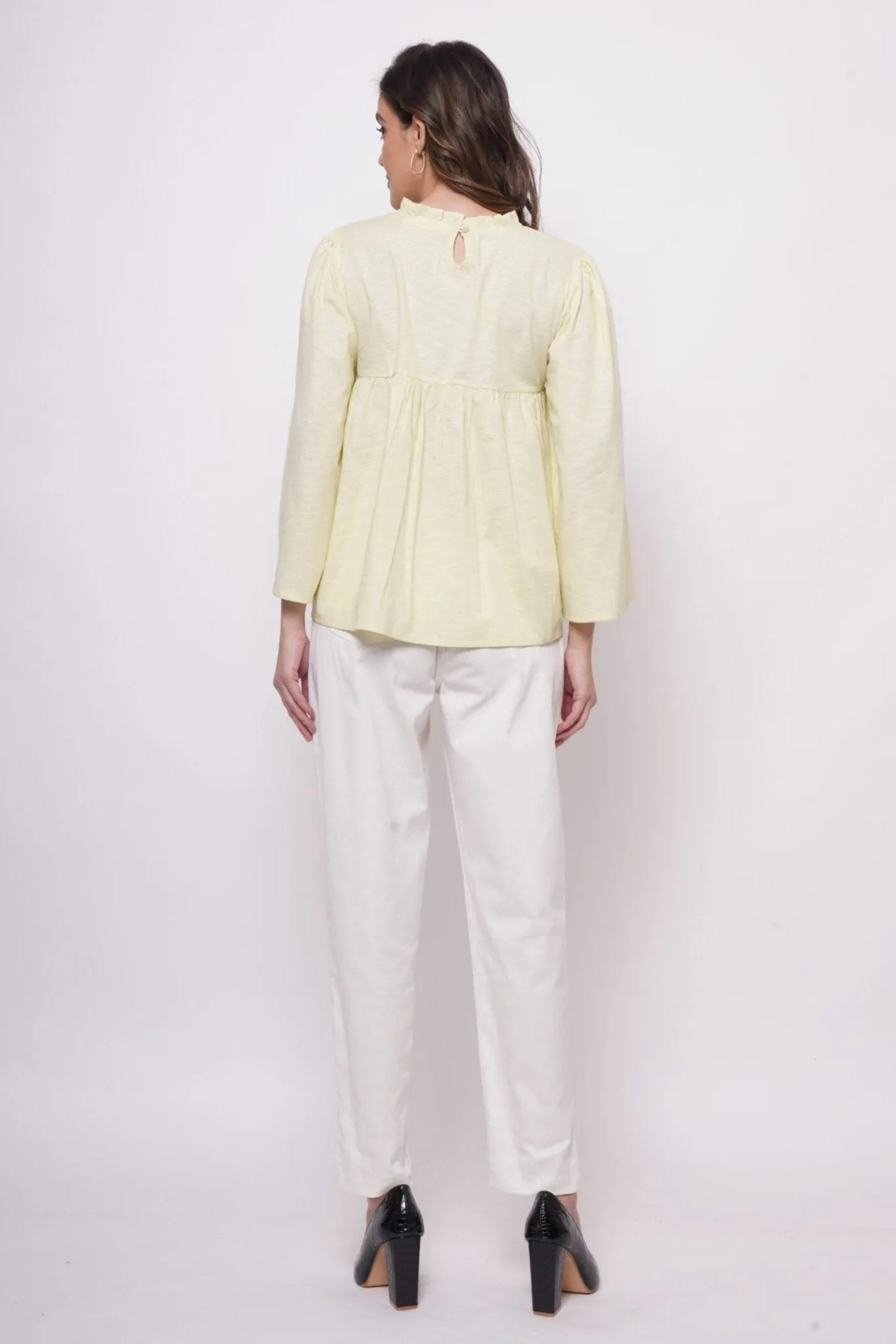 Office Wear Pintuck Mint Green Top