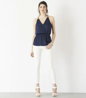 Peplum Wrap Top PEACOAT
