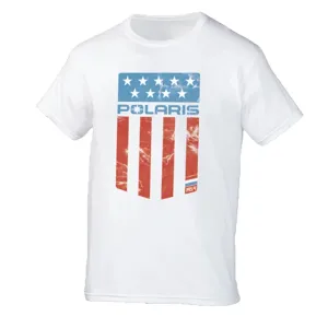 Polaris USA Flag Short Sleeve T-Shirt White