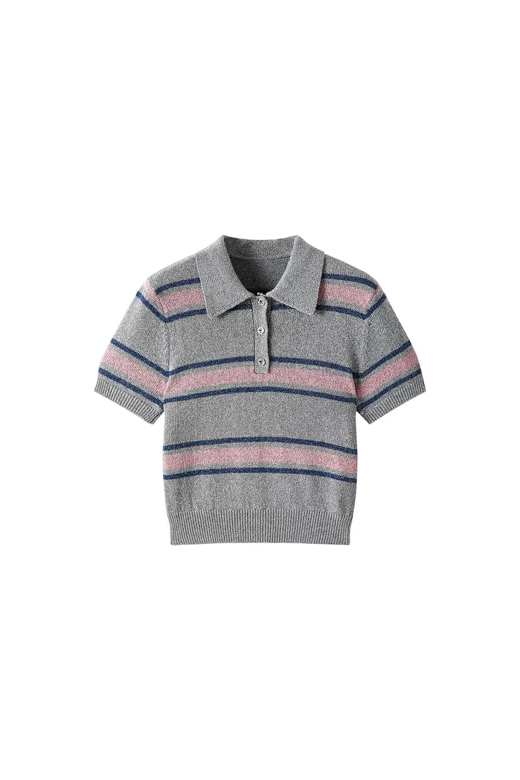 Polo Collar Colour Contrast Knit Wear