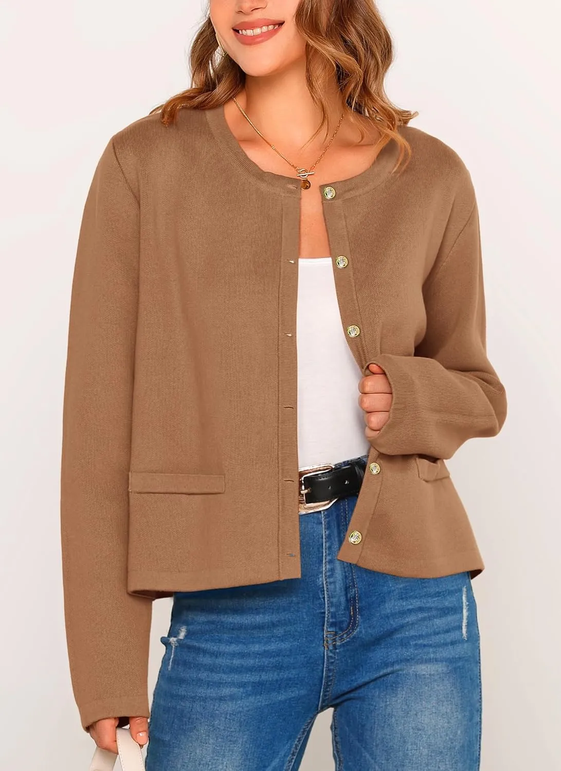 PRETTYGARDEN Women's Winter Cardigan Sweaters Button Down Open Front Long Sleeve Knit Cardigans Shirt Trendy Outerwear