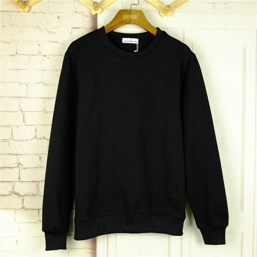 Print Scoop Pullover Long Sleeve Hoodie
