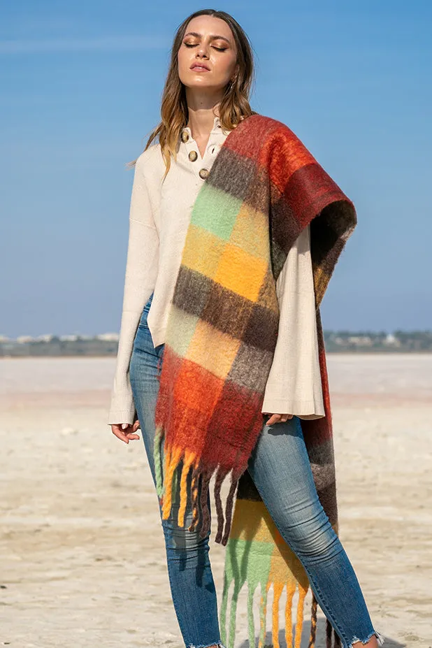 Queencii  Kiva Scarf Orange Multicolor