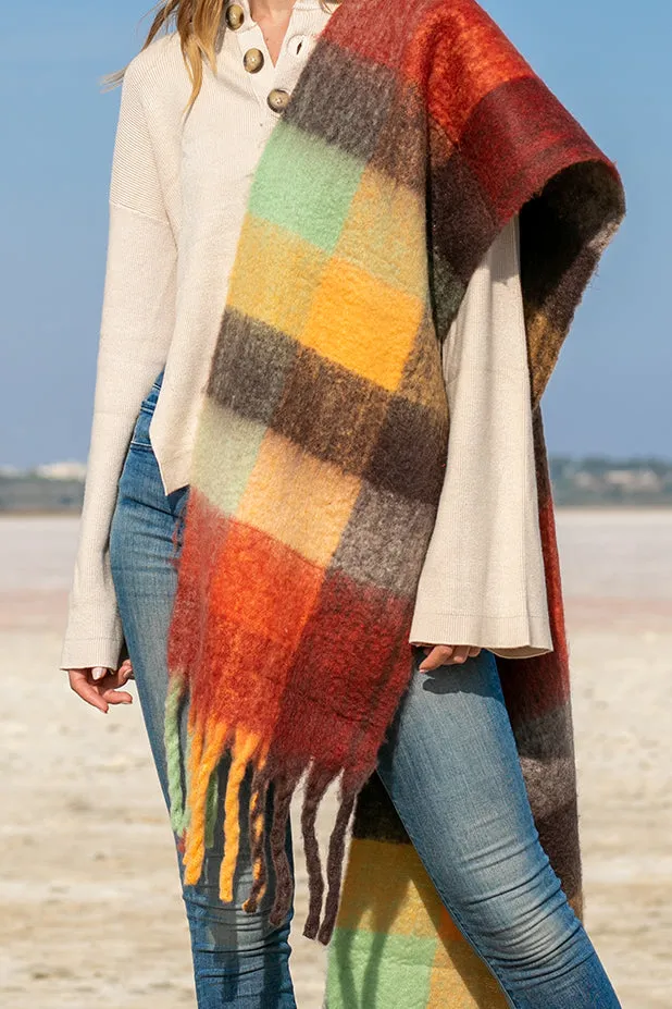 Queencii  Kiva Scarf Orange Multicolor