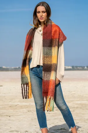 Queencii  Kiva Scarf Orange Multicolor