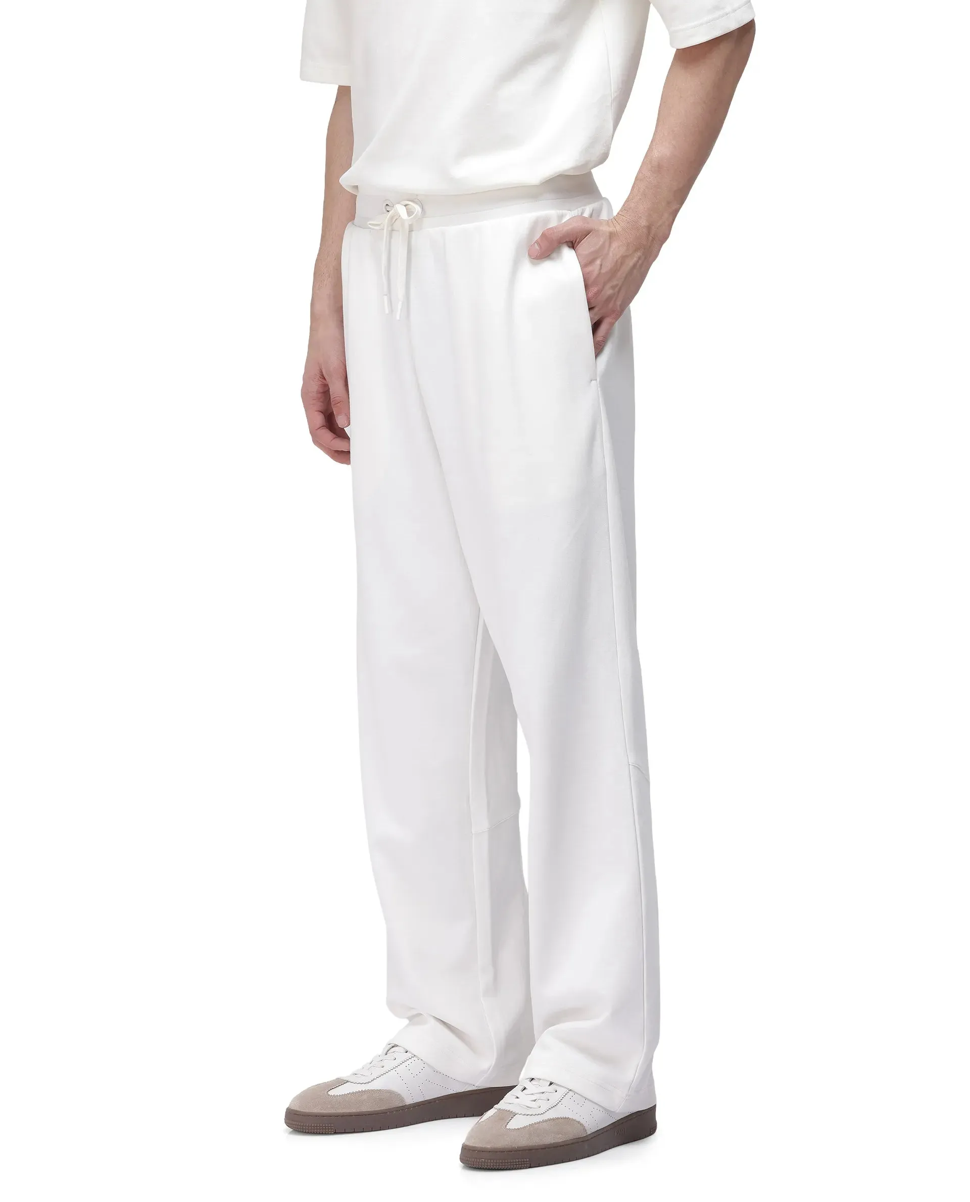 Rare Rabbit Men Dalton Off White Cotton Elastane Fabric Plain Trouser