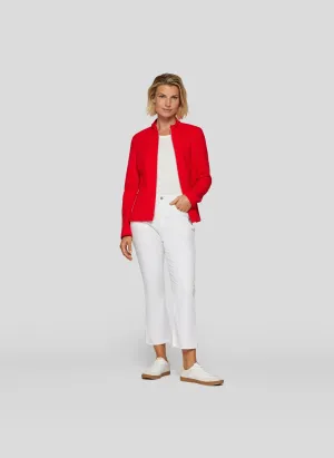 Red Textured Zip Up Jacket