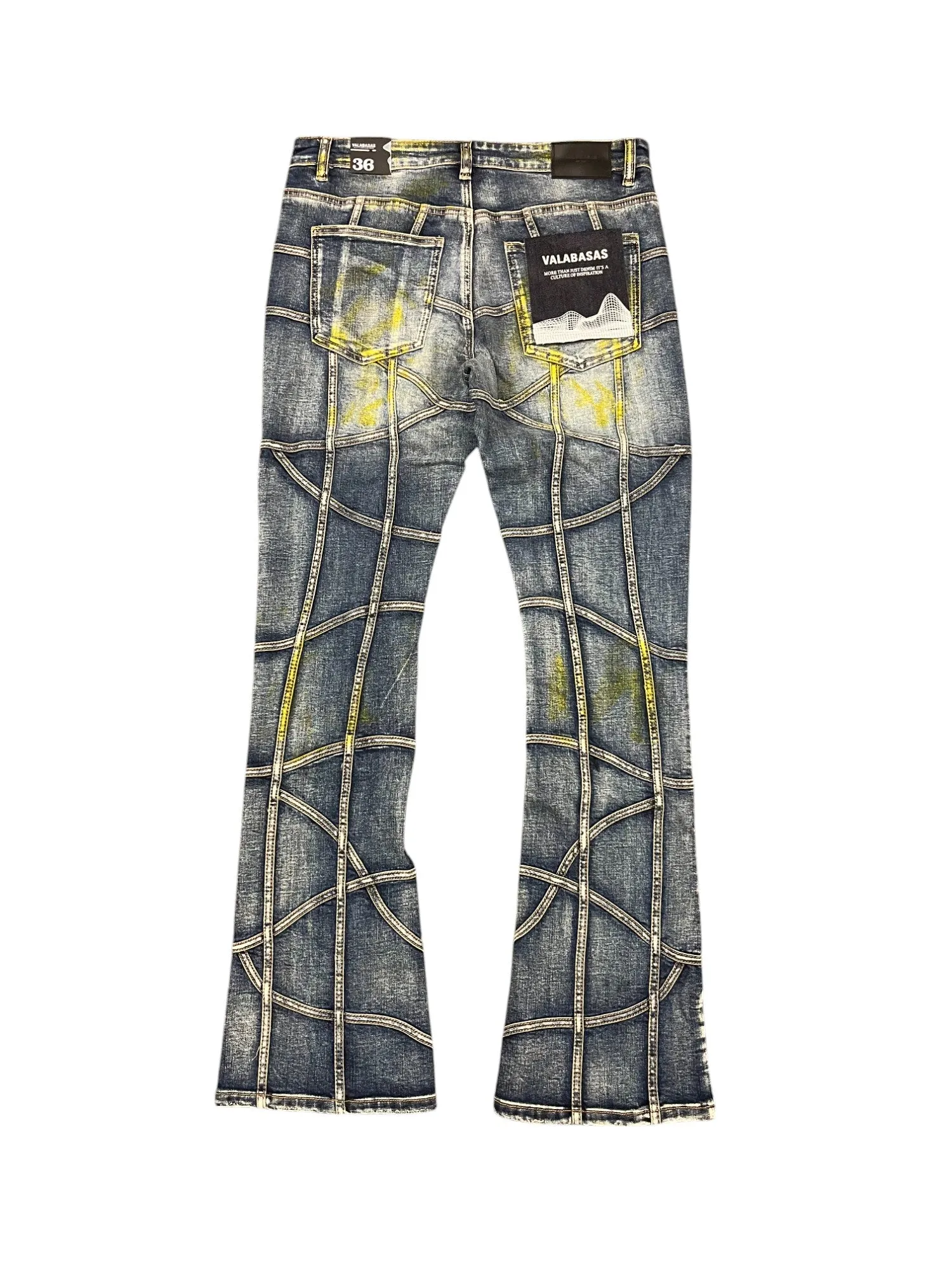 “STREAK”  VINTAGE WASH STACKED FLARE DENIM