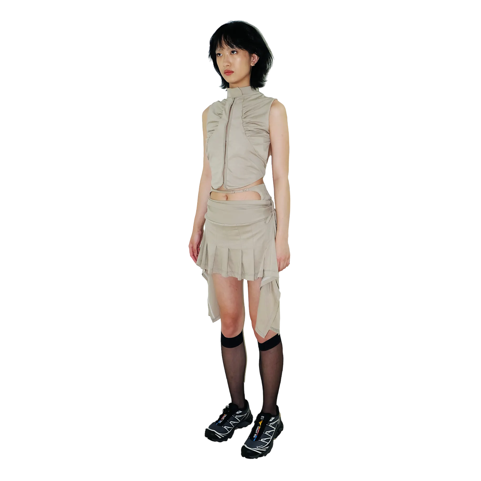 System Mini Skirt — Khaki