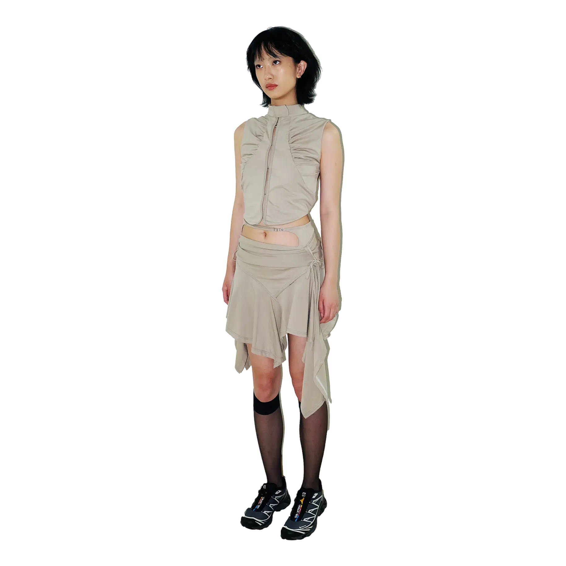 System Mini Skirt — Khaki