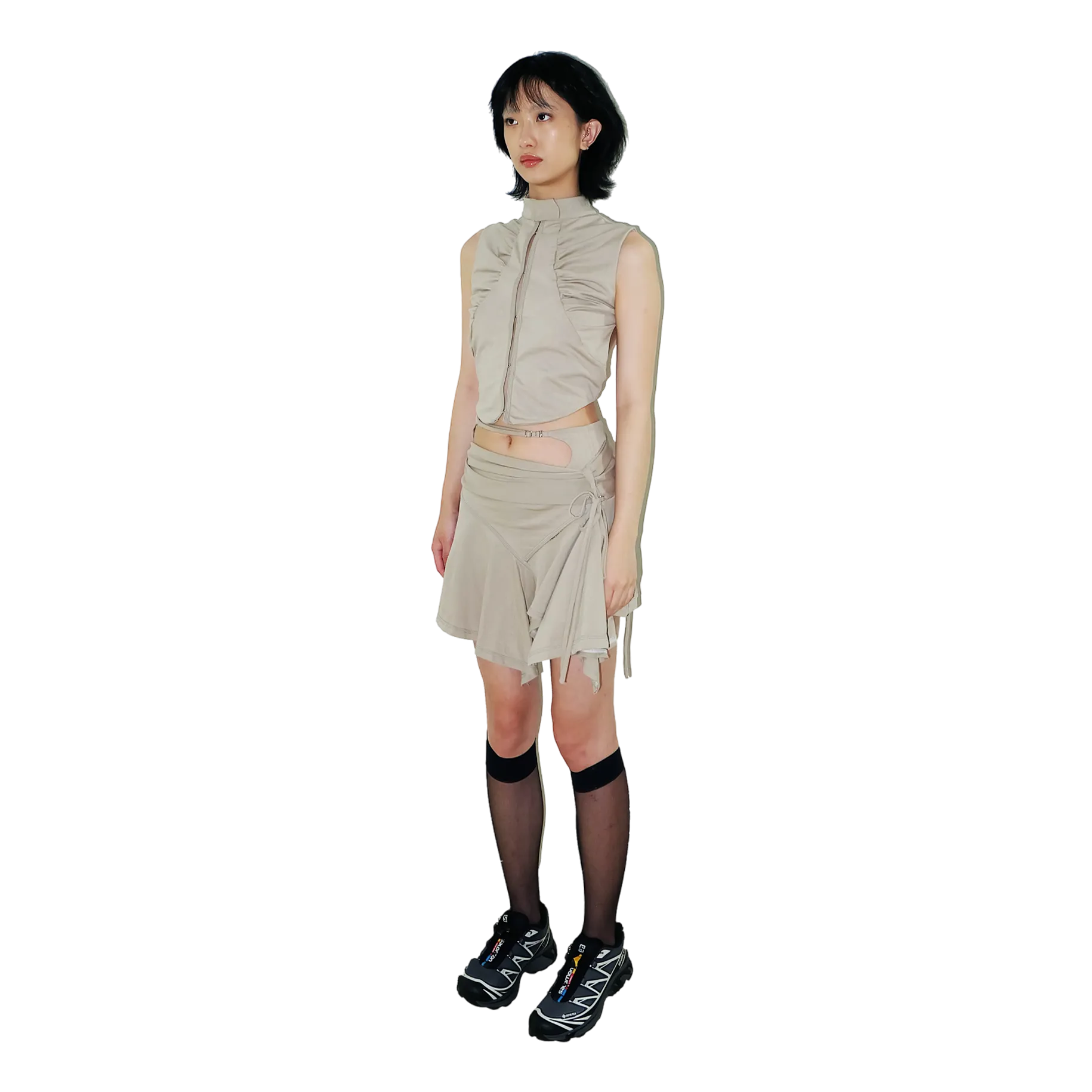 System Mini Skirt — Khaki