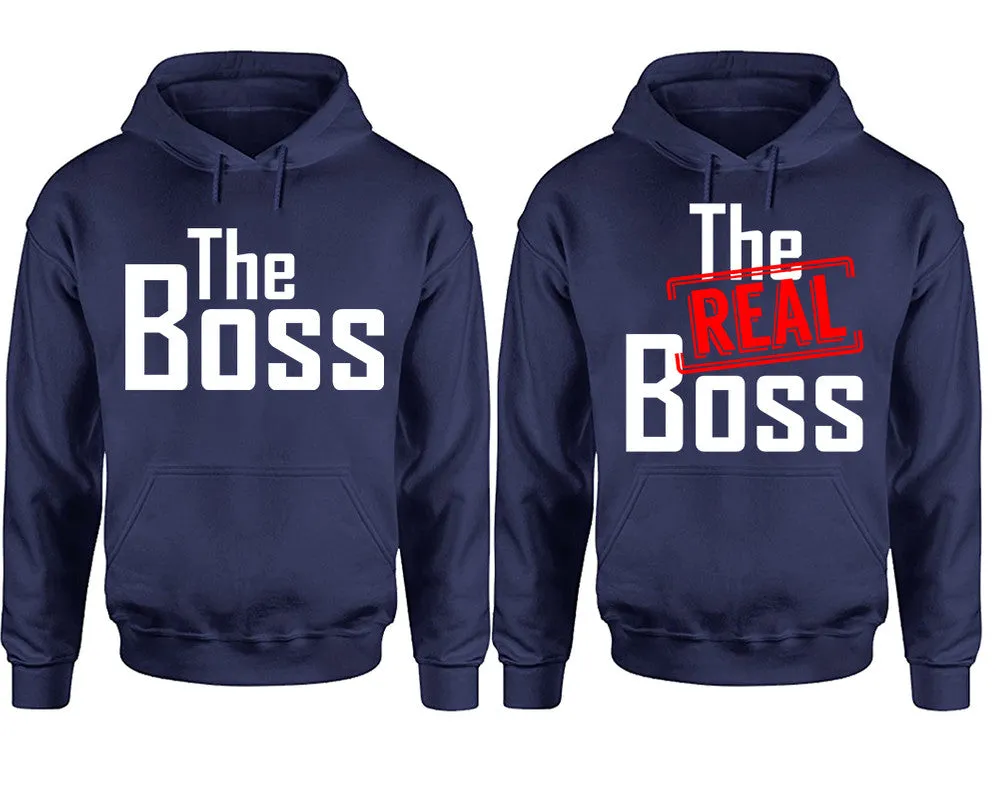 The Boss & The Real Boss Couple Pullover Hoodies – Unisex Premium 4-Piece Set | Men’s & Women’s Designs Sold Separately