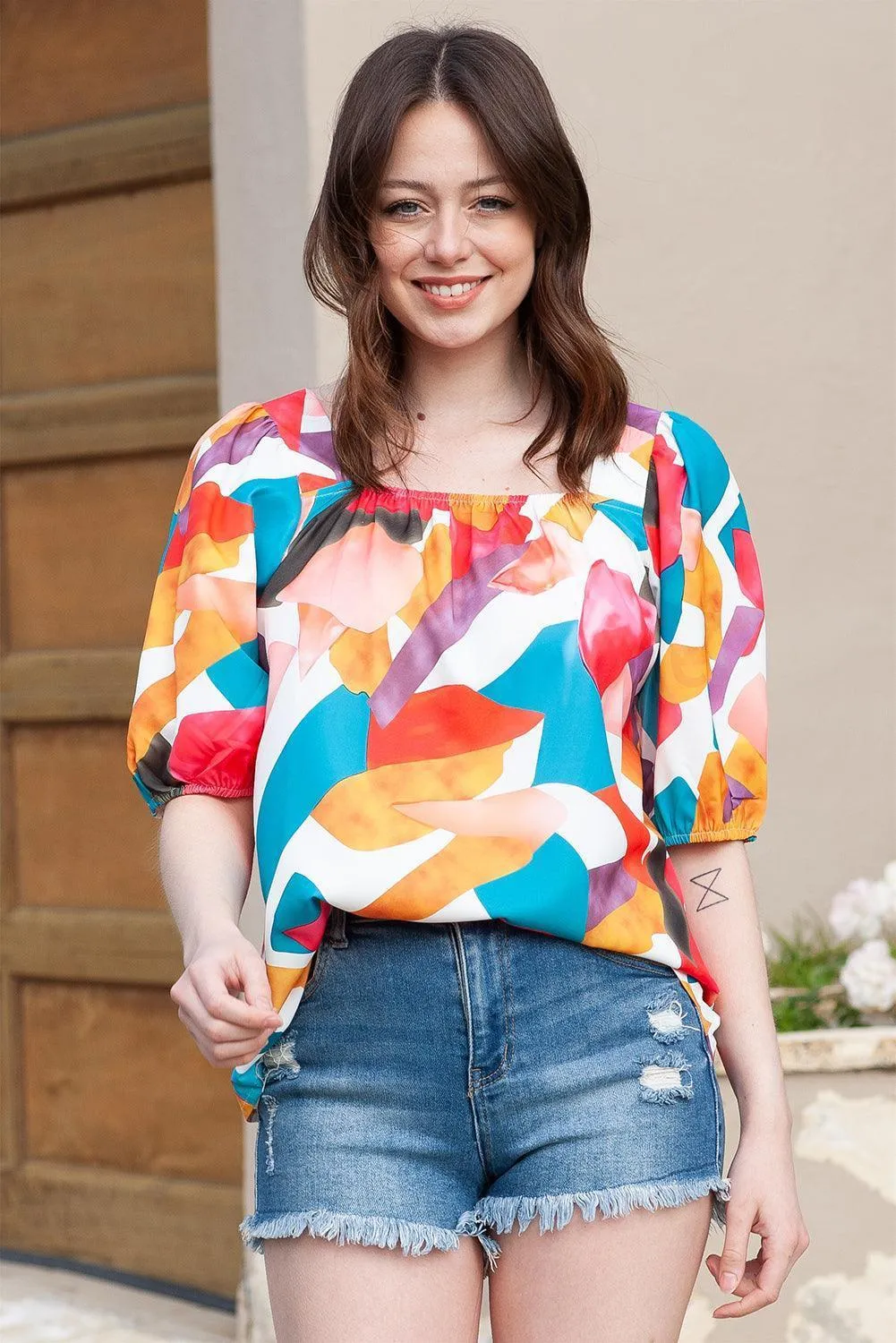 Truly Captivating Printed Half Sleeve Top