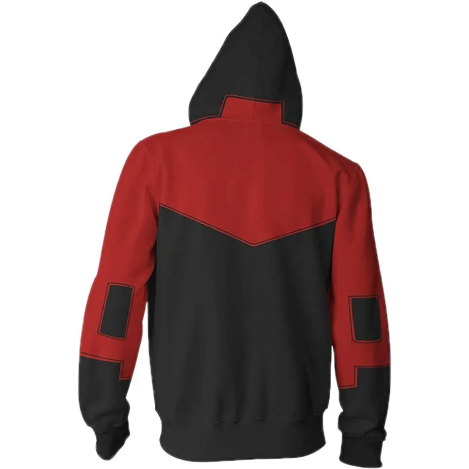 Unisex Adult Robin Tim Drake 3D Anime Cosplay Zip Hoodie