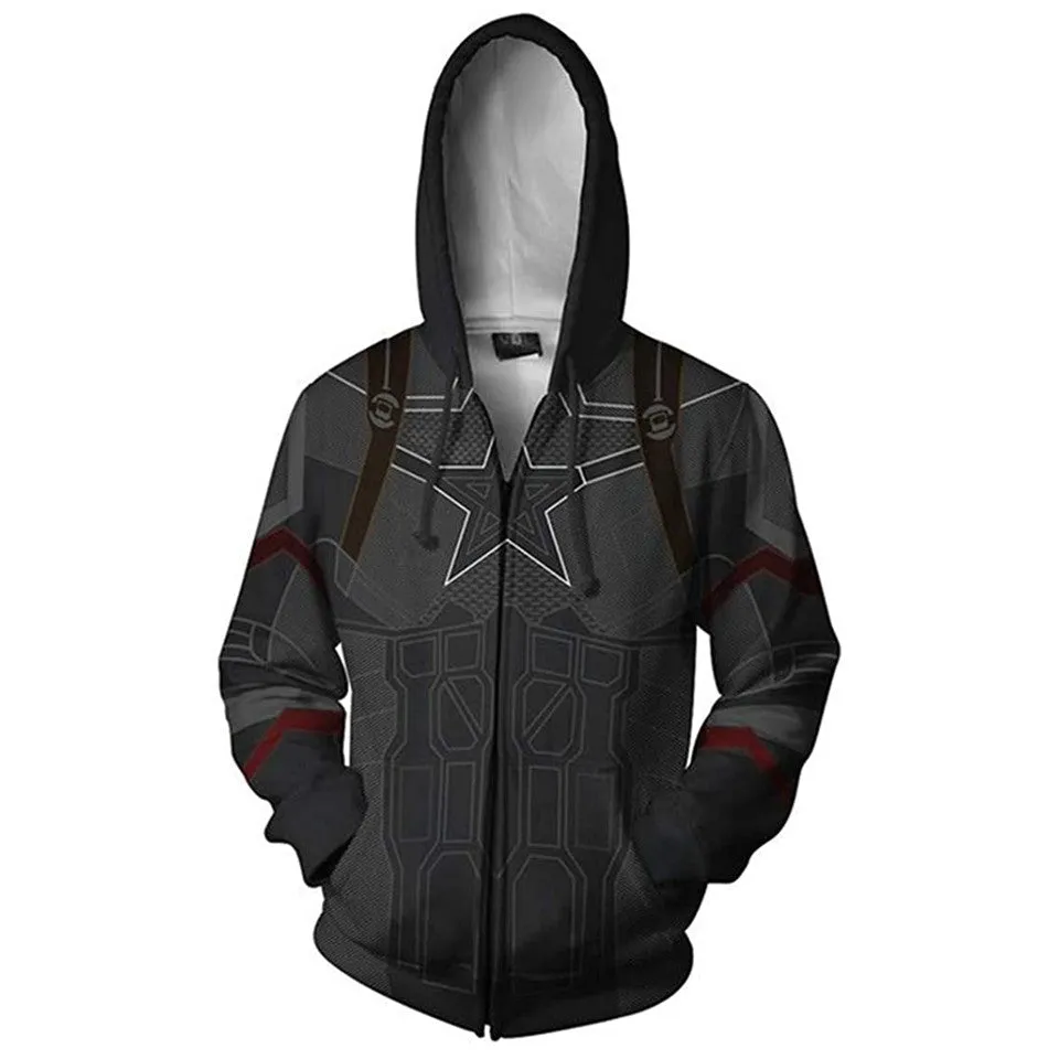 Unisex Captain America 3D Print Fashion Hoodies