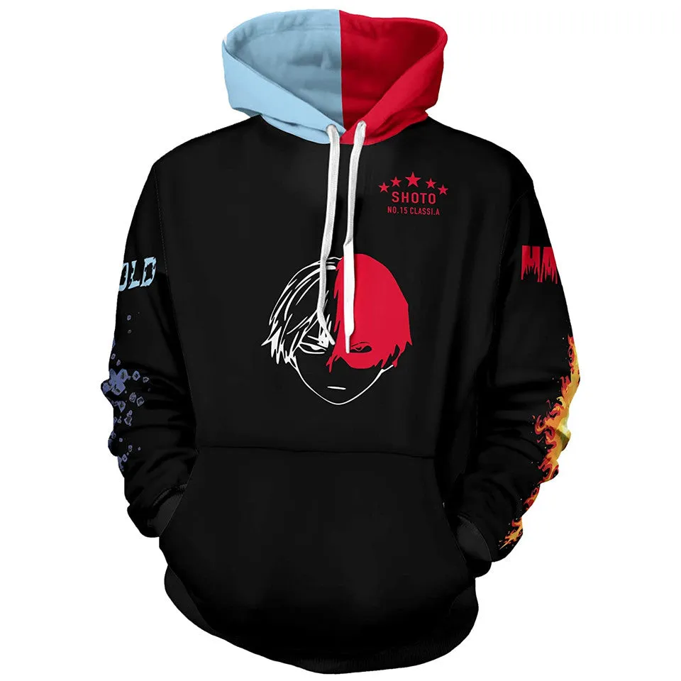 Unisex My Hero Academia Printed Pullover Hoodie Lightweight Sweatshirt