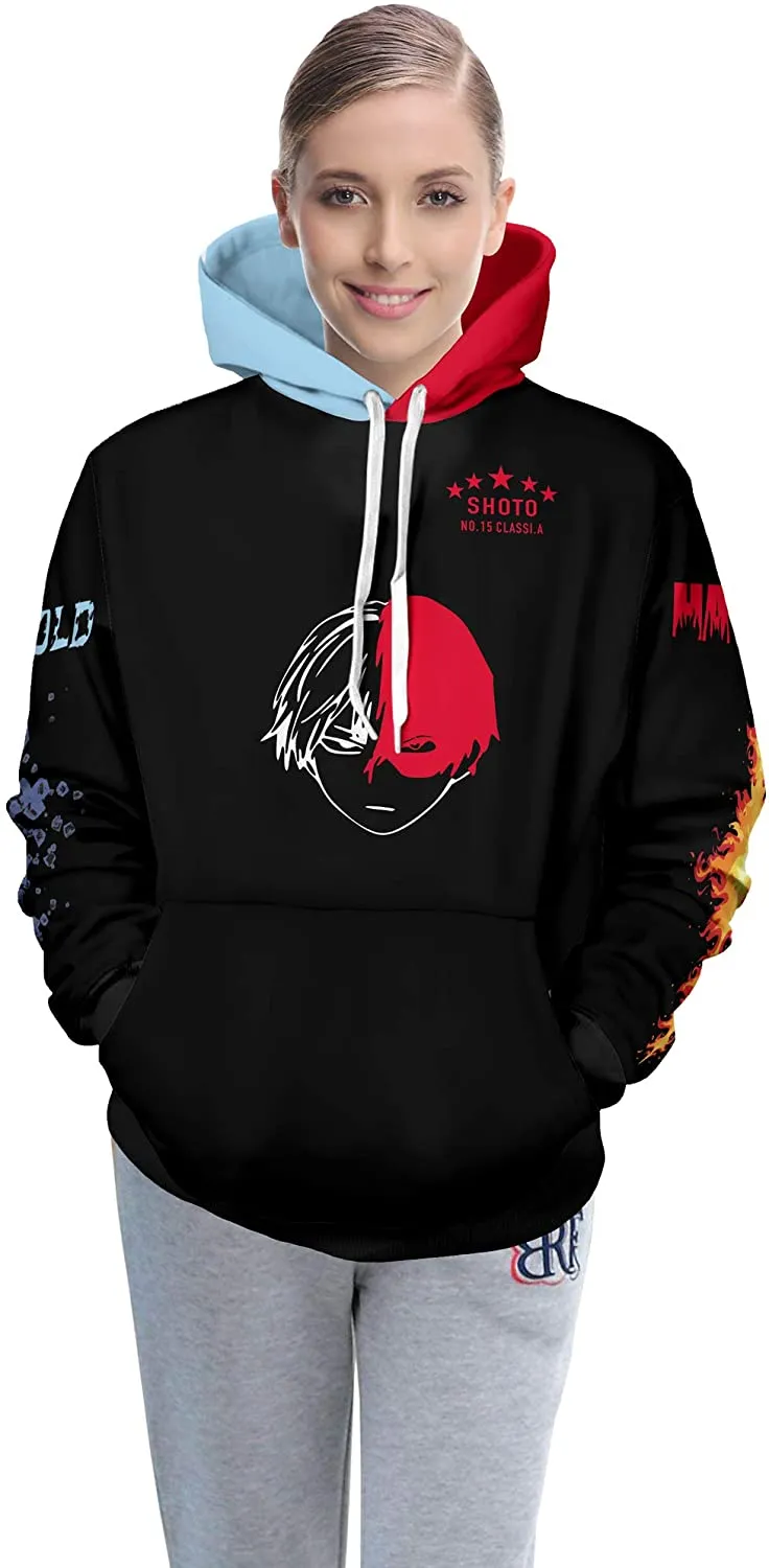 Unisex My Hero Academia Printed Pullover Hoodie Lightweight Sweatshirt