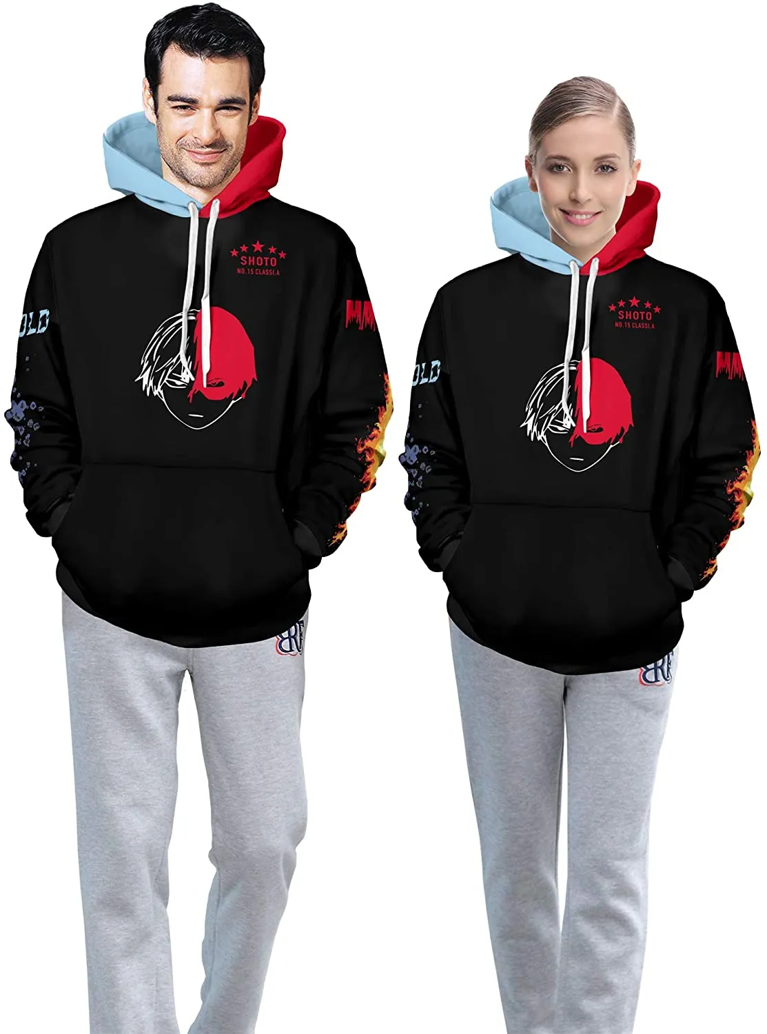 Unisex My Hero Academia Printed Pullover Hoodie Lightweight Sweatshirt