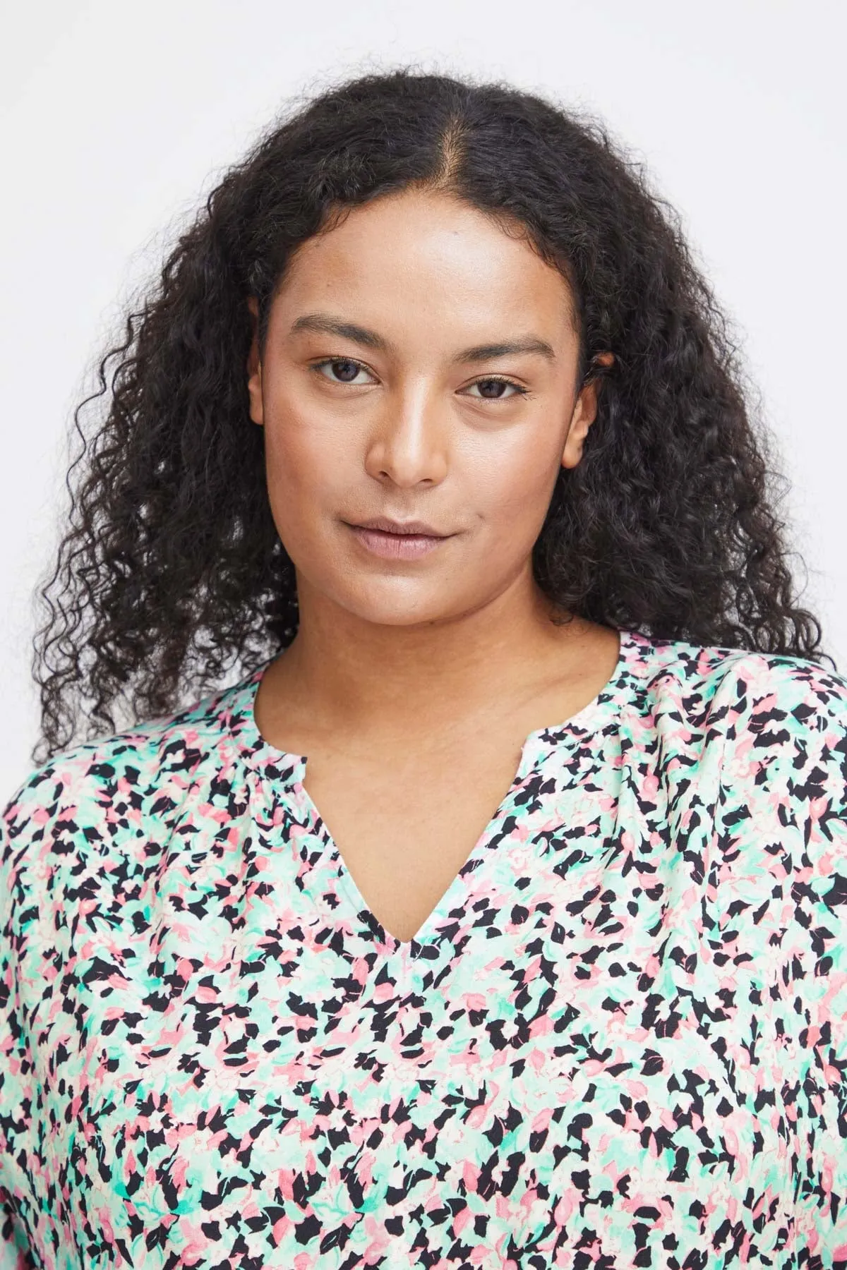Viscose Top in Green Print