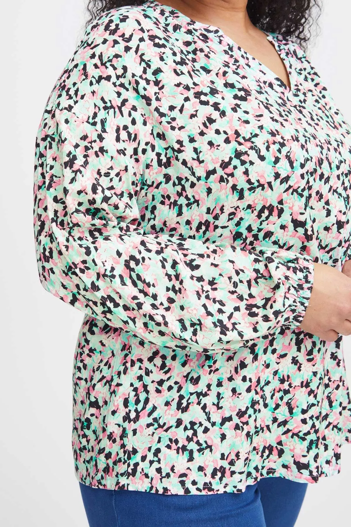 Viscose Top in Green Print