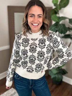 Winter Floral Pullover