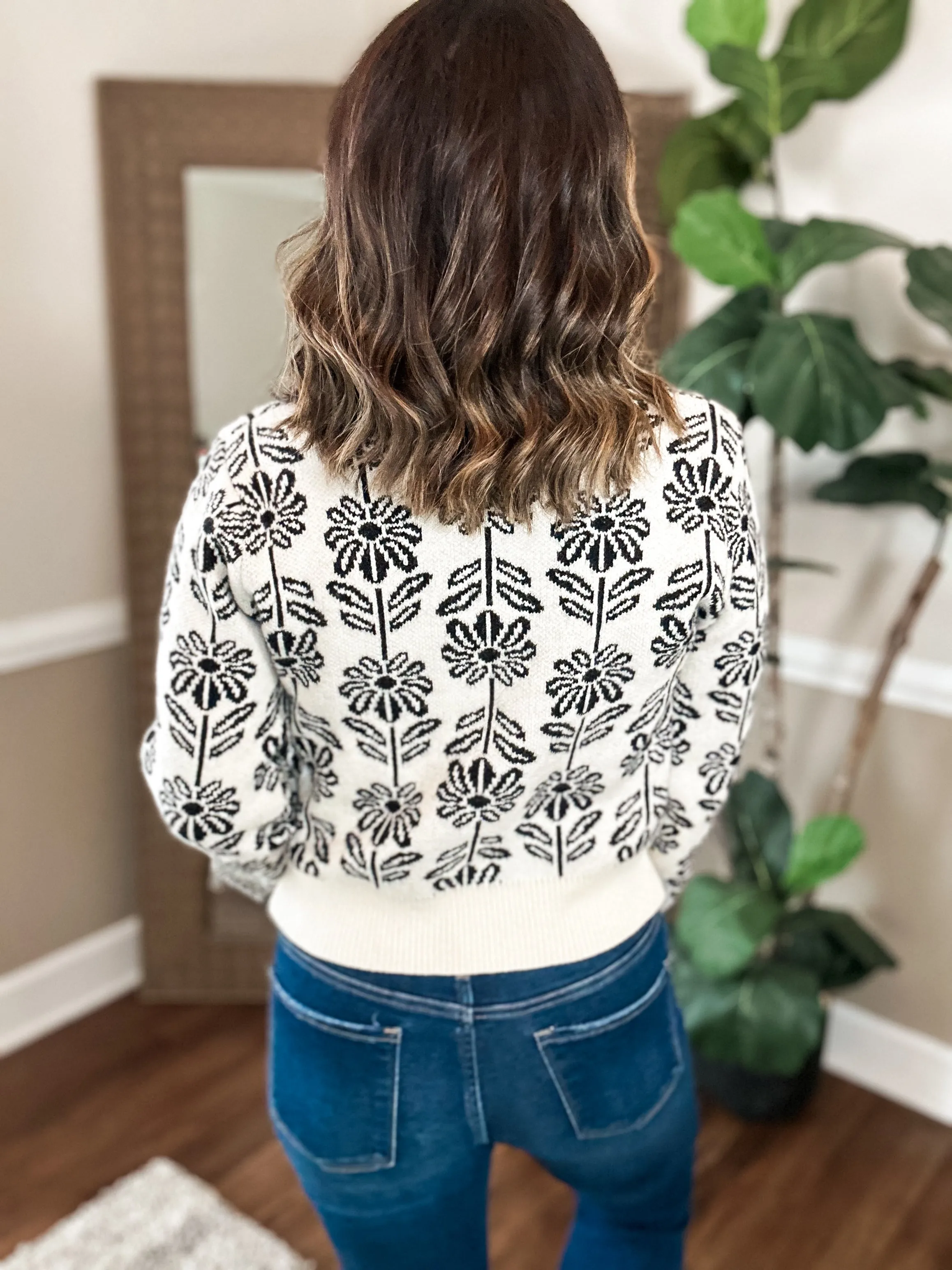 Winter Floral Pullover