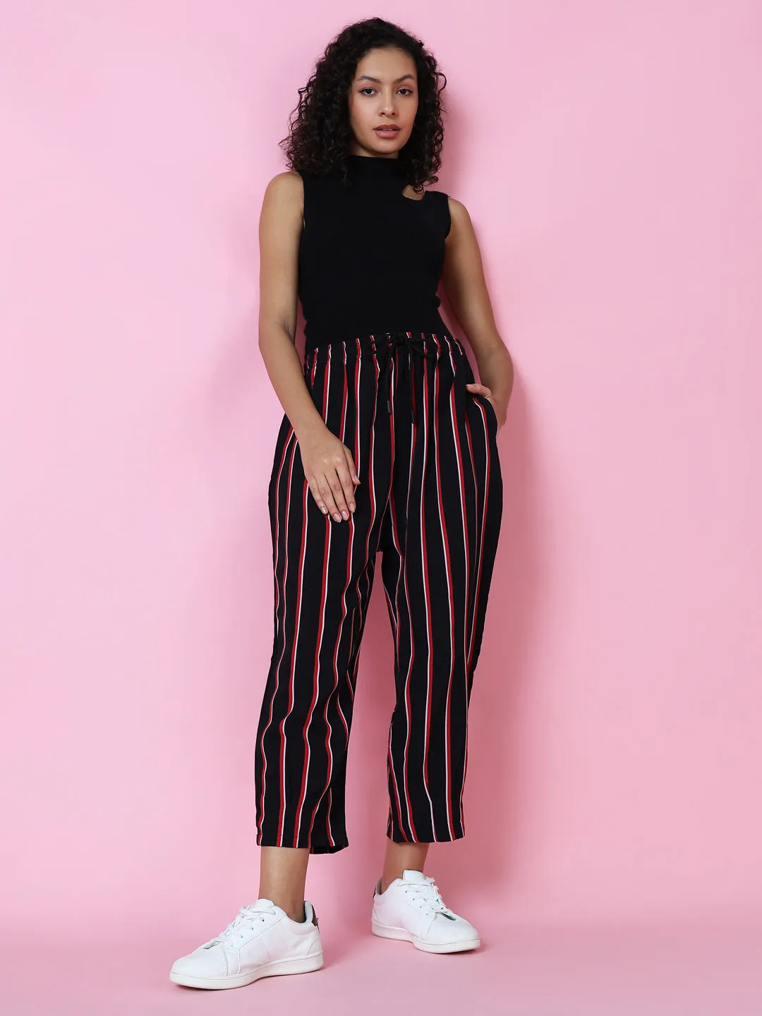 Women Black Straight Leg Trousers