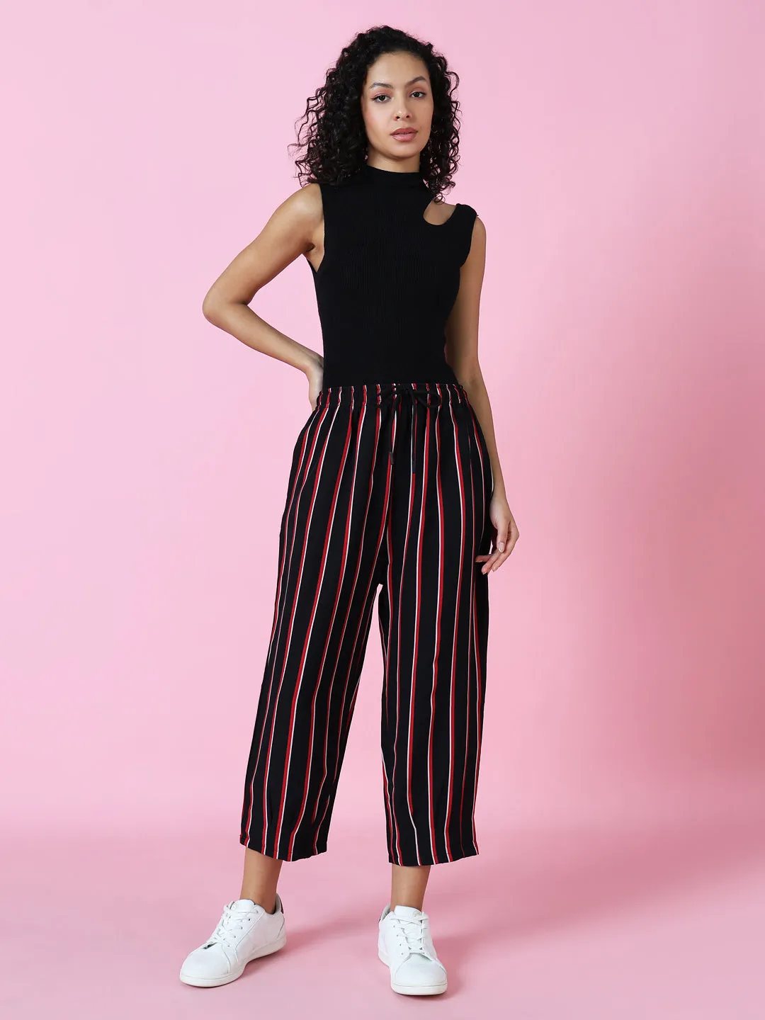 Women Black Straight Leg Trousers